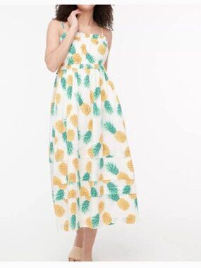 J. Crew Pineapple Strappy ruffle maxi dress 4